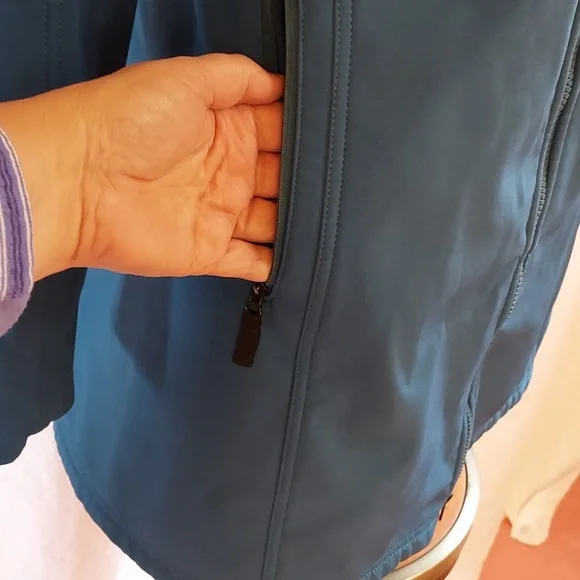 Eddie Bauer Women's Coat Teal Detachable Hood Fleece Lined Size MP - Picture 4 of 13